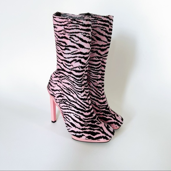 KENZO x H&M Tiger-striped Knit Ankle Boots - Picture 7 of 16